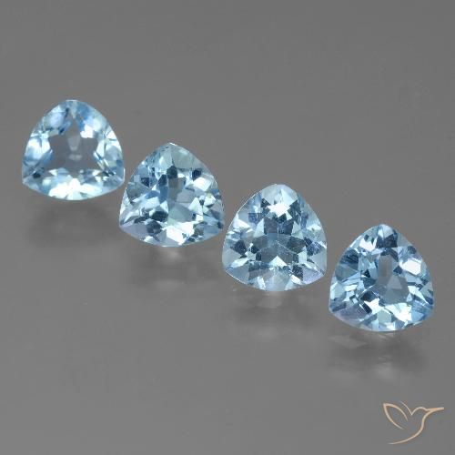 5.08ctw Naturel Bleu ciel Topaze, Trillion, VVS-VS