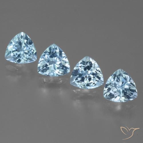 5.58ctw Naturel Bleu ciel Topaze, Trillion, VVS-VS