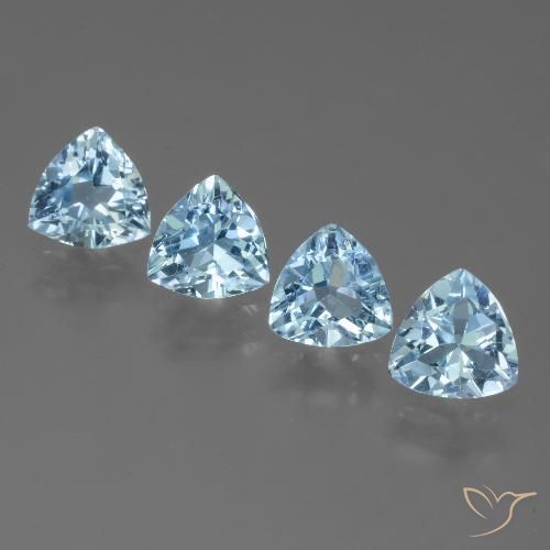 4.75ctw Naturel Bleu ciel Topaze, Trillion, VVS-VS