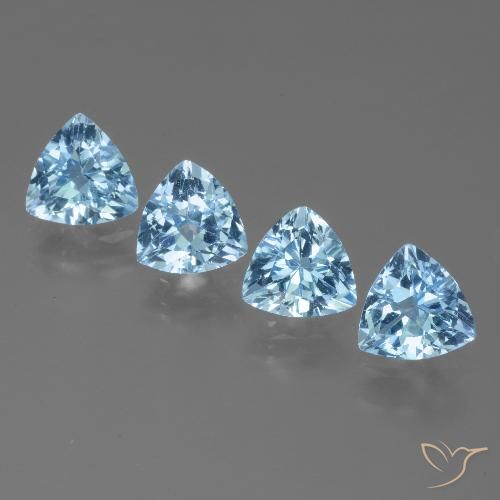 4.84ctw Naturel Bleu Suisse Topaze, Trillion, VVS-VS