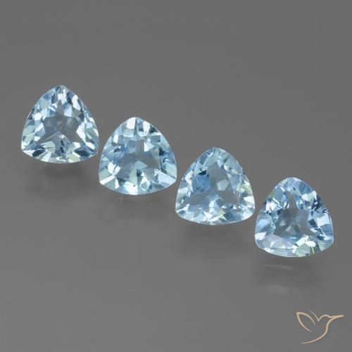 4.78ctw Naturel Bleu ciel Topaze, Trillion, VVS-VS