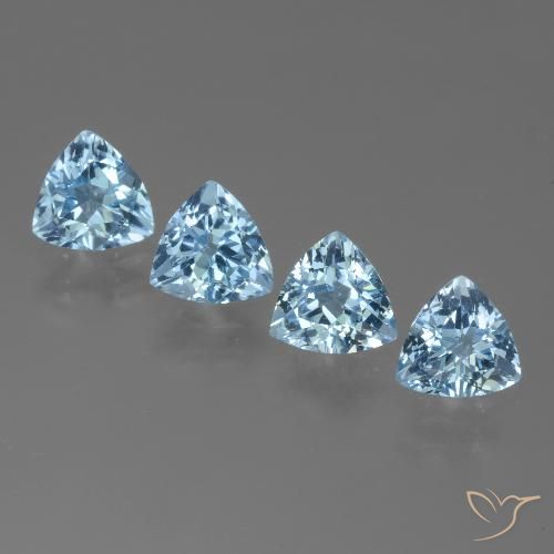 4.54ctw Naturel Bleu ciel Topaze, Trillion, VVS-VS