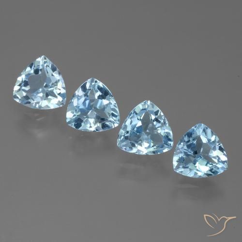 4.86ctw Naturel Bleu ciel Topaze, Trillion, VVS-VS