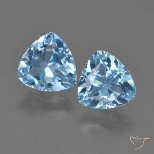 2.63ctw Naturel Bleu Suisse Topaze, Trillion, VS