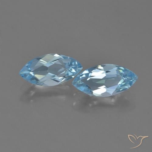 2.37ctw Naturel Bleu ciel Topaze, Marquise, VVS-VS