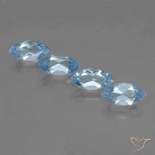 5.15ctw Naturel Bleu ciel Topaze, Marquise, VVS-VS