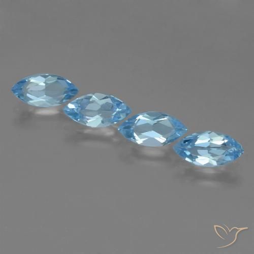 4.52ctw Naturel Bleu ciel Topaze, Marquise, VVS-VS