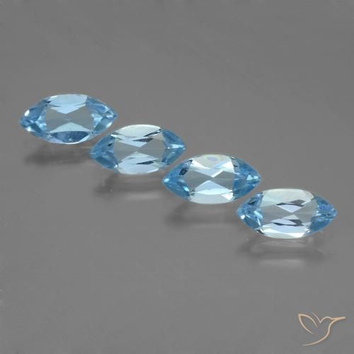 4.98ctw Naturel Bleu ciel Topaze, Marquise, VVS-VS