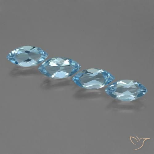 4.57ctw Naturel Bleu ciel Topaze, Marquise, VVS-VS
