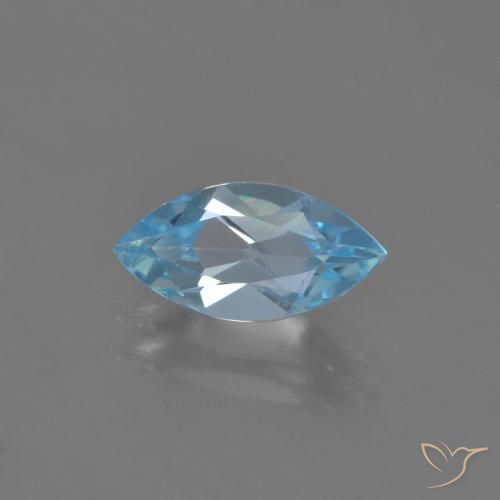 Topaze Bleu Suisse naturelle Marquise, 1.31 ct, VVS-VS