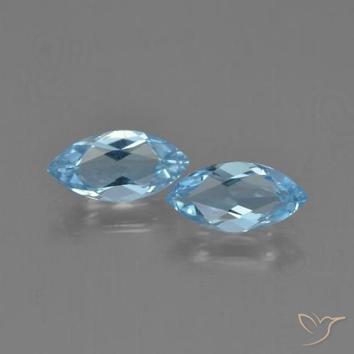 2.25ctw Naturel Bleu ciel Topaze, Marquise, VVS-VS