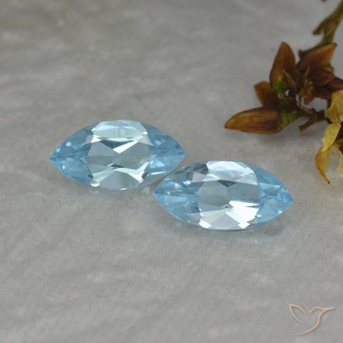 2.22ctw Naturel Bleu Suisse Topaze, Marquise, VVS-VS