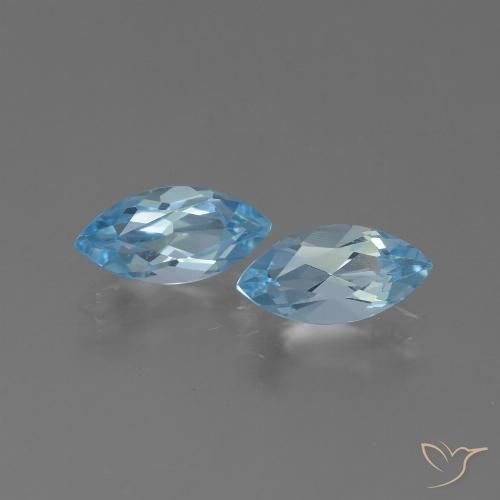 2.71ctw Naturel Bleu ciel Topaze, Marquise, VVS-VS