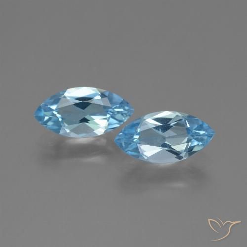 2.55ctw Naturel Bleu ciel Topaze, Marquise, VVS-VS