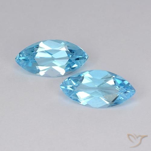 2.51ctw Naturel Bleu ciel Topaze, Marquise, VVS-VS
