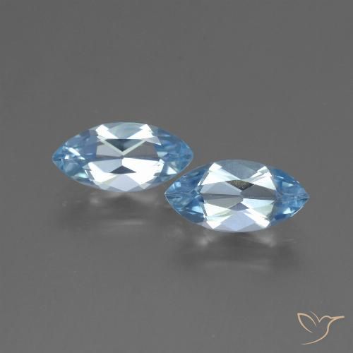 2.52ctw Naturel Bleu ciel Topaze, Marquise, VVS-VS