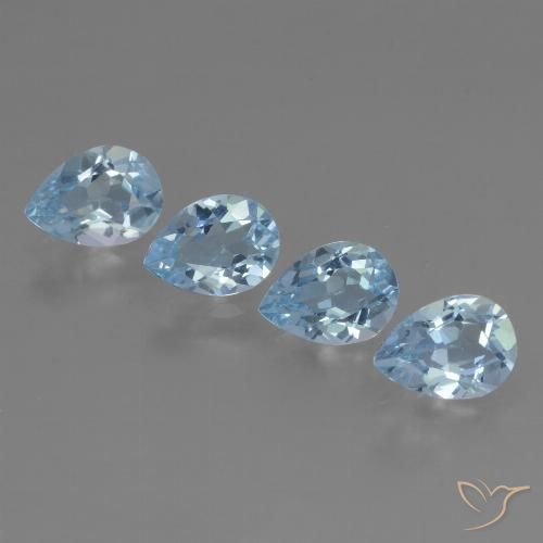 3.51ctw Naturel Bleu ciel Topaze, En forme de poire, VVS-VS