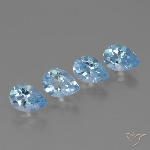 3.33ctw Naturel Bleu ciel Topaze, En forme de poire, VVS-VS