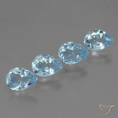 3.59ctw Naturel Bleu ciel Topaze, En forme de poire, VVS-VS