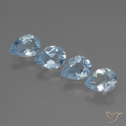 3.02ctw Naturel Bleu ciel Topaze, En forme de poire, VVS-VS
