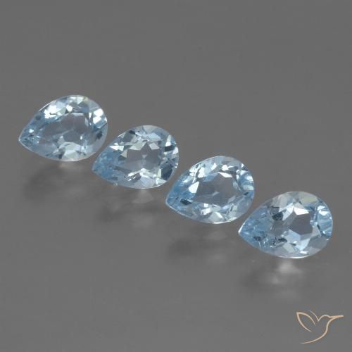 3.45ctw Naturel Bleu ciel Topaze, En forme de poire, VVS-VS