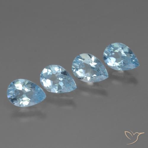 3.28ctw Naturel Bleu Suisse Topaze, En forme de poire, VVS-VS