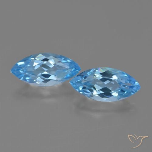 7.06ctw Naturel Bleu Suisse Topaze, Marquise, VVS