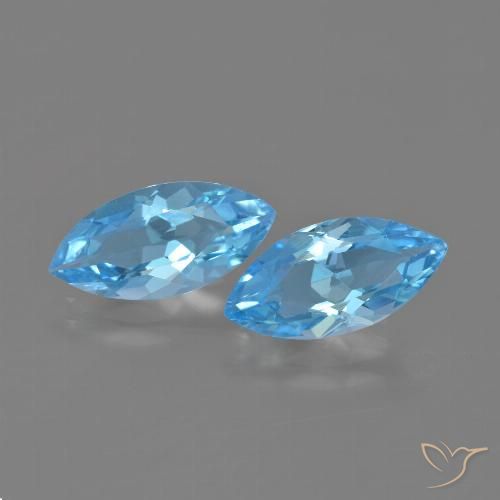 7.06ctw Naturel Bleu Suisse Topaze, Marquise, VVS-VS