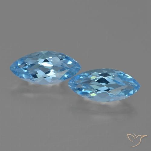7.63ctw Naturel Bleu Suisse Topaze, Marquise, VVS-VS