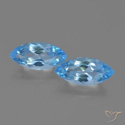 7.66ctw Naturel Bleu Suisse Topaze, Marquise, VVS