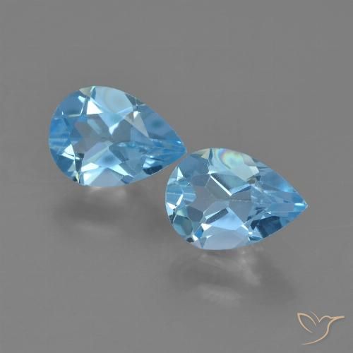 1.70ctw Naturel Bleu Suisse Topaze, En forme de poire, VS