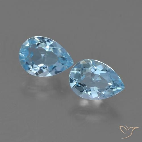 1.71ctw Naturel Bleu ciel Topaze, En forme de poire, VS