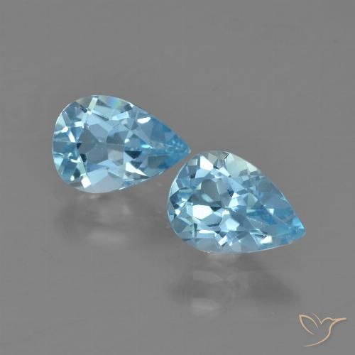 1.60ctw Naturel Bleu ciel Topaze, En forme de poire, VS