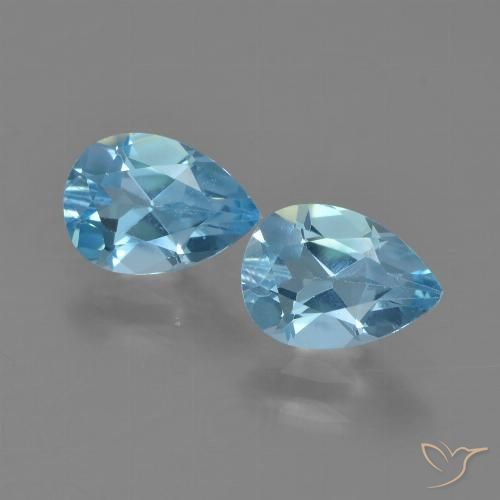 1.75ctw Naturel Bleu Suisse Topaze, En forme de poire, VS