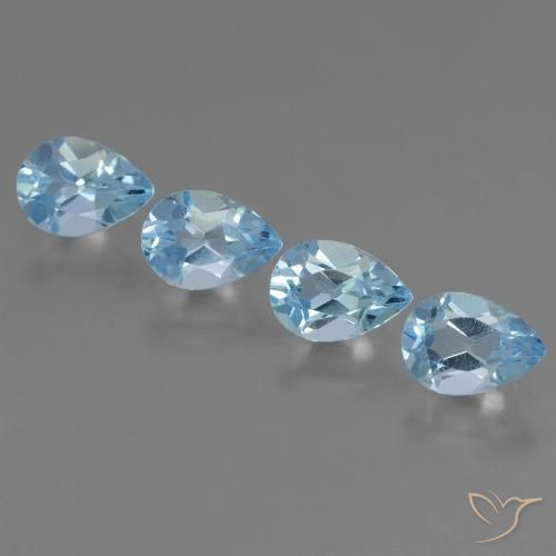 3.35ctw Naturel Bleu ciel Topaze, En forme de poire, VVS-VS