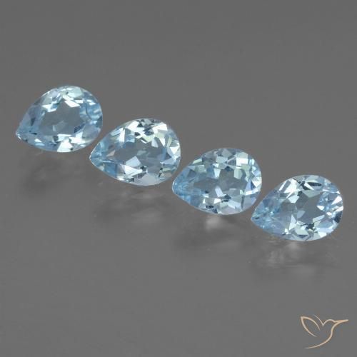 3.28ctw Naturel Bleu ciel Topaze, En forme de poire, VVS-VS