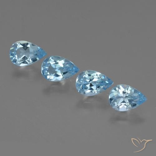 3.11ctw Naturel Bleu ciel Topaze, En forme de poire, VVS-VS