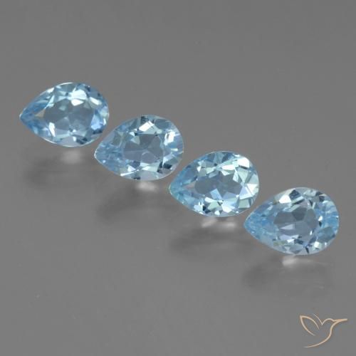 3.70ctw Naturel Bleu ciel Topaze, En forme de poire, VVS-VS