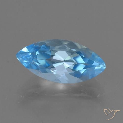 Topaze Bleu Suisse naturelle Marquise, 3.40 ct, VVS