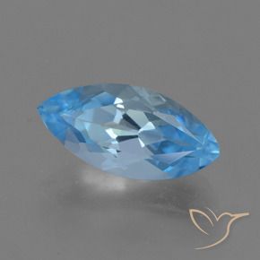 Topaze Bleu Suisse naturelle Marquise, 3.40 ct, VVS