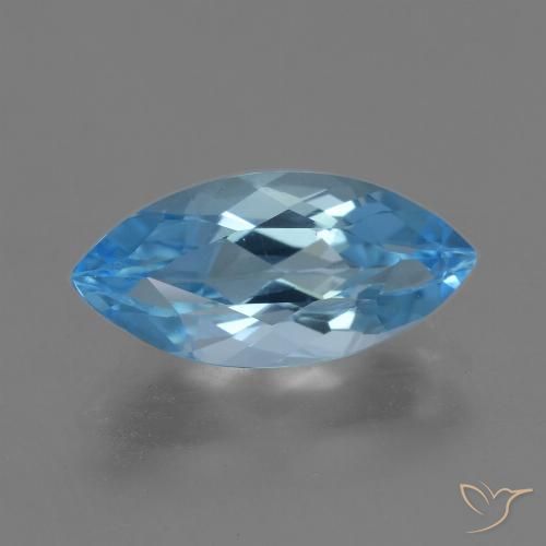 Topaze Bleu Suisse naturelle Marquise, 4.02 ct, VVS