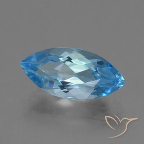 Topaze Bleu Suisse naturelle Marquise, 4.02 ct, VVS