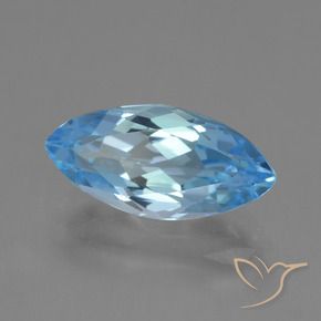 Topaze Bleu Suisse naturelle Marquise, 3.98 ct, VVS