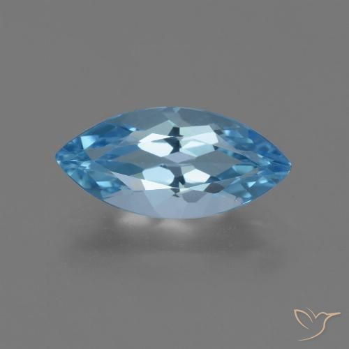 Topaze Bleu Suisse naturelle Marquise, 3.70 ct, VVS-VS