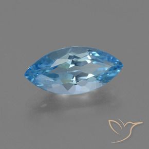 Topaze Bleu Suisse naturelle Marquise, 3.70 ct, VVS-VS