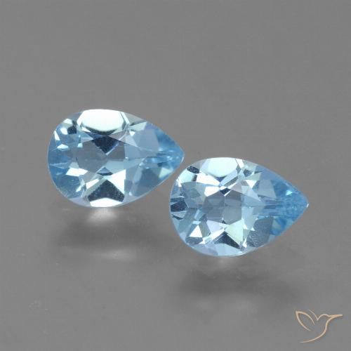 1.65ctw Naturel Bleu Suisse Topaze, En forme de poire, VS