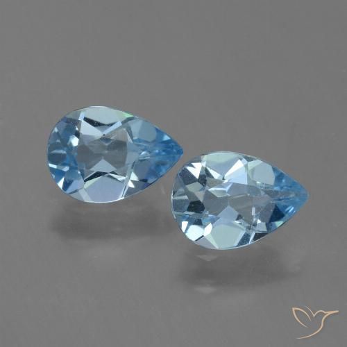1.57ctw Naturel Bleu ciel Topaze, En forme de poire, VS