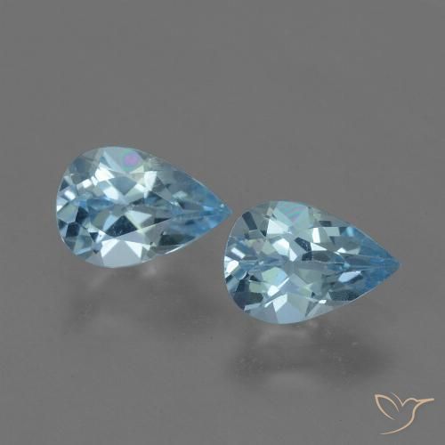 1.57ctw Naturel Bleu Suisse Topaze, En forme de poire, VS