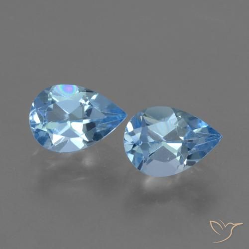 1.77ctw Naturel Bleu Suisse Topaze, En forme de poire, VVS-VS