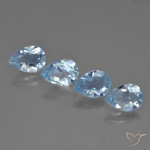 3.49ctw Naturel Bleu Suisse Topaze, En forme de poire, VVS-VS